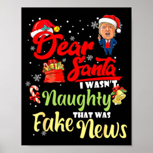 Poster Joyeux Noël Trump Cher Père Noël Fake News Drôle X