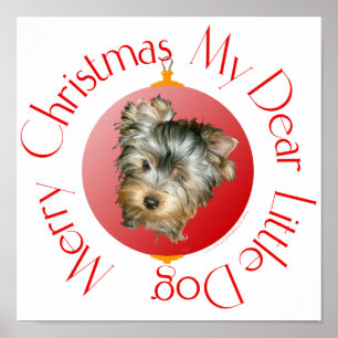 Poster Joyeux Noël Yorkshire Terrier