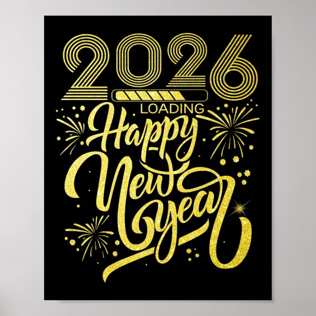 Poster Joyeux Nouvel An 2026 Chargement Nouvel An Soir Pa (Devant)