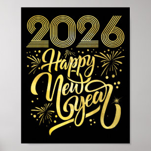 Poster Joyeux Nouvel An 2026 Feu d'artifice