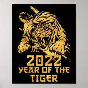Poster Joyeux Nouvel An Chinois 2022 Année du Tigre