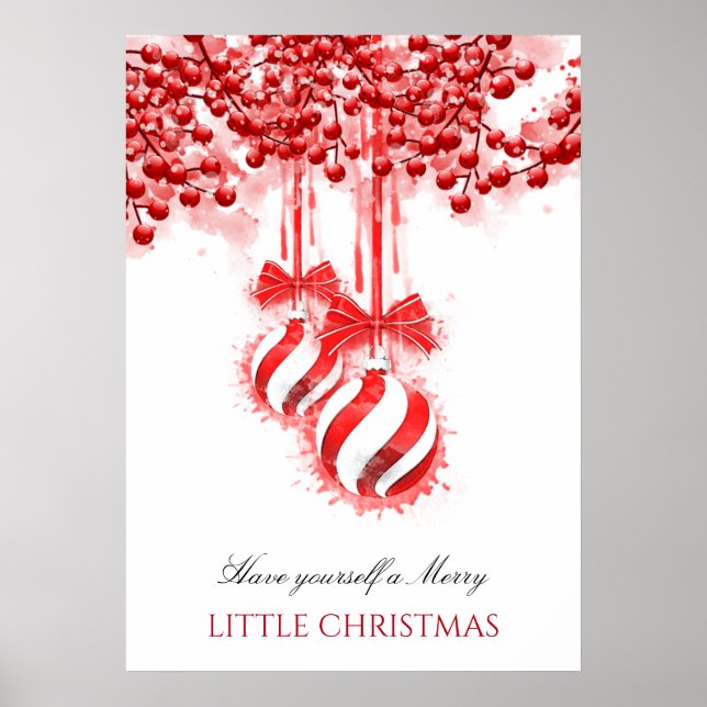 Poster Joyeux petit Noël aquarelle Splash (Devant)