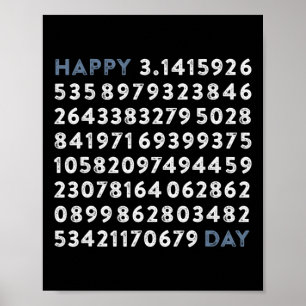 Poster Joyeux Pi Day 100 chiffres Math Geek Funny Pi Day 
