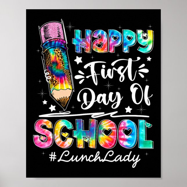 Poster Joyeux Premier Jour De L'Équipe De L'École Déjeune (Devant)