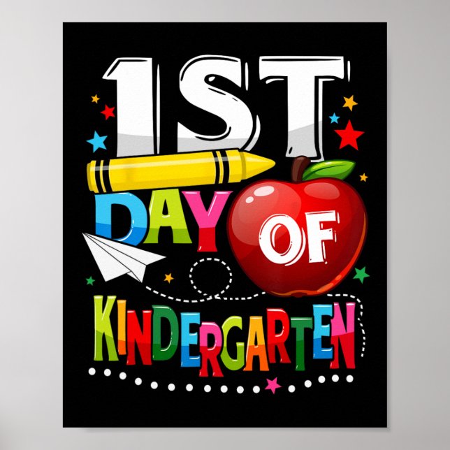 Poster Joyeux premier jour de maternelle enseignant s'amu (Devant)
