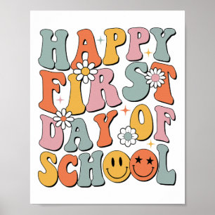 Poster Joyeux Premier Jour D'école Enseignants Enfants Re