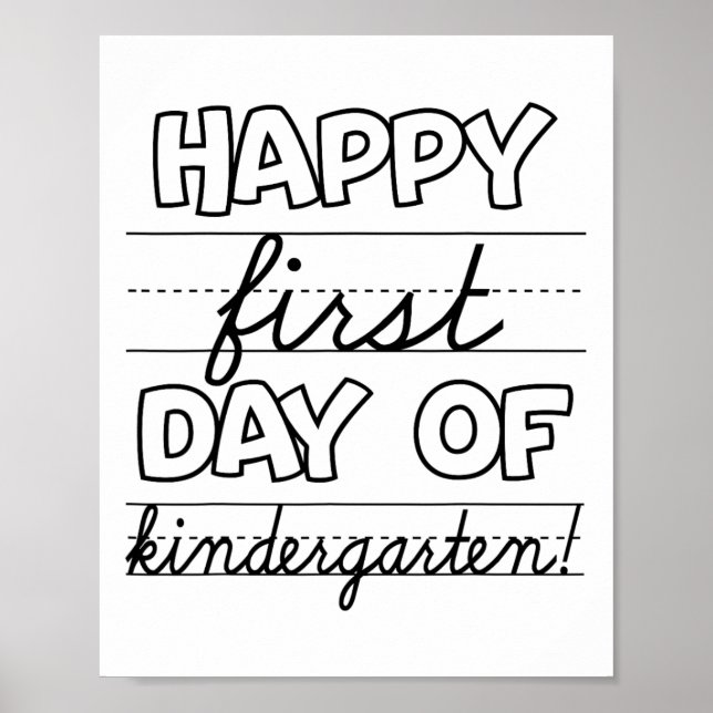 Poster Joyeux Premier Jour D'Enfants De La Maternelle Ck  (Devant)