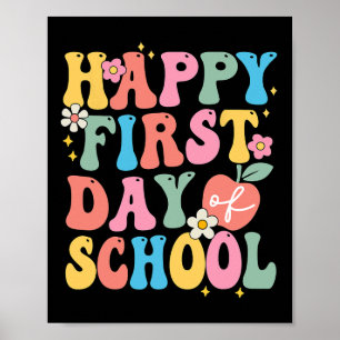 Poster Joyeux Premier Jour D'Enseignants À L'École Enfant