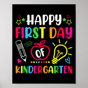 Poster Joyeux Premier Jour D'Enseignement À La Maternelle