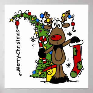 Poster Joyeux rennes de Noël