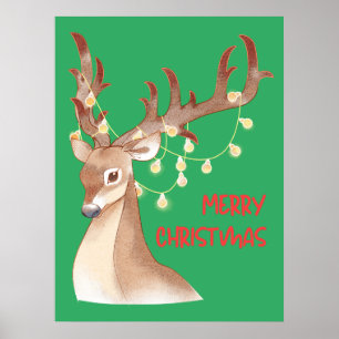 Poster Joyeux rennes de Noël