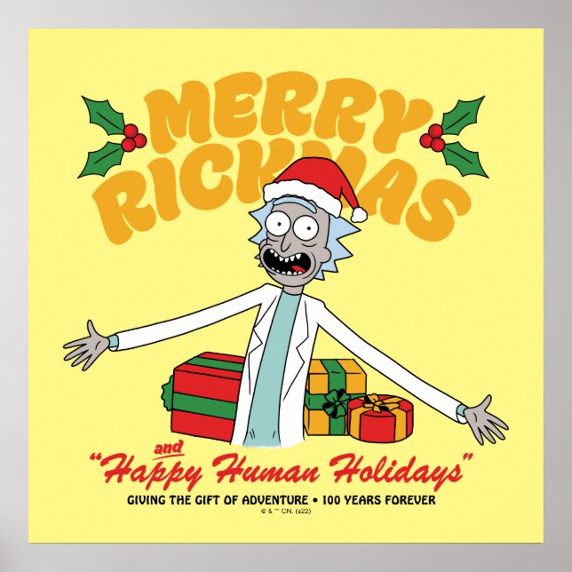 Poster Joyeux Rickmas et Joyeuses Fêtes Humaines (Devant)
