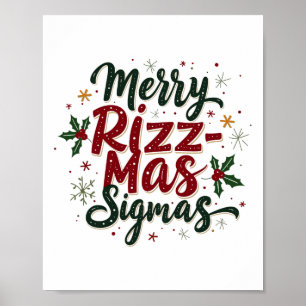 Poster Joyeux Rizz Mas Sigmas Funny Gen Alpha Xmas Père N