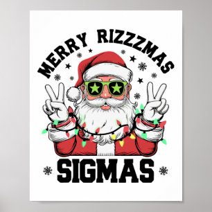 Poster Joyeux Rizz Mas Sigmas Funny Père Noël