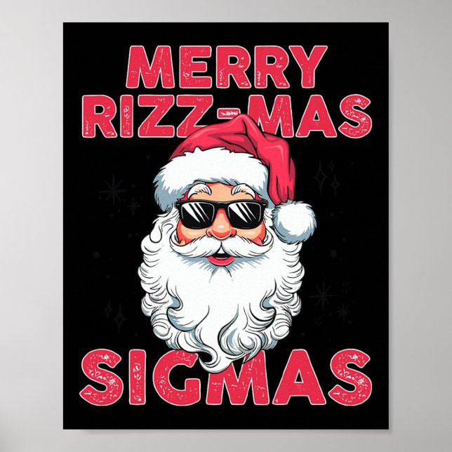 Poster Joyeux Rizz Mas Sigmas Funny Père Noël (Devant)