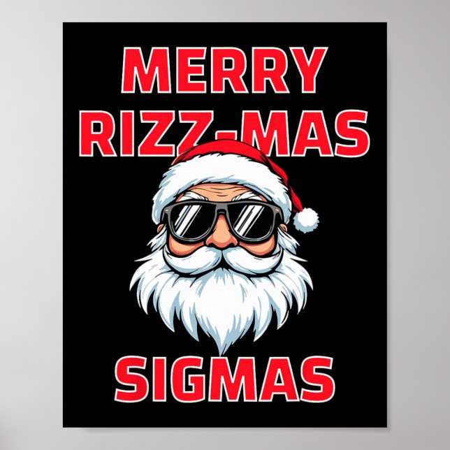 Poster Joyeux Rizz Mas Sigmas Funny Père Noël (Devant)