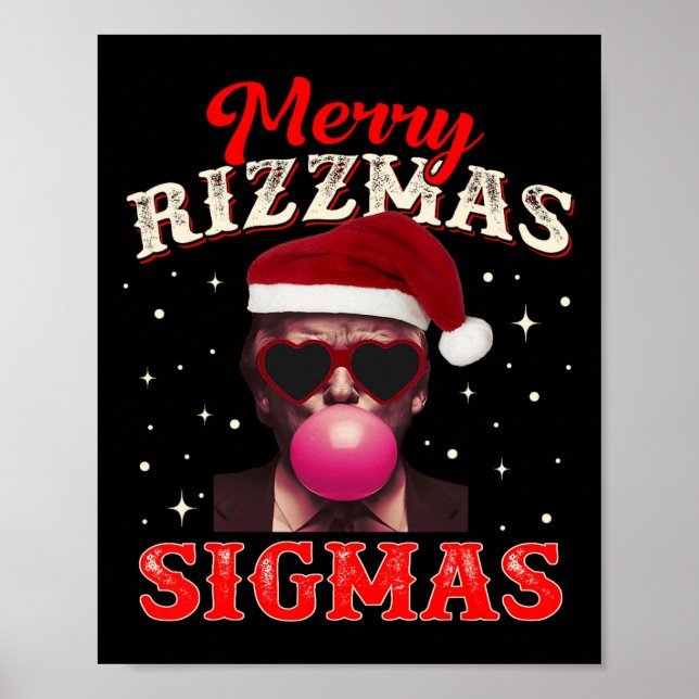 Poster Joyeux Rizz Mas Sigmas Gen Alpha Trump Père Noël C (Devant)