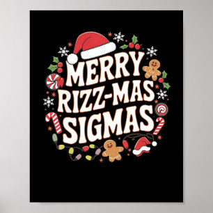 Poster Joyeux Rizz Noël Sigmas Mème Drôle Gen Alpha Père