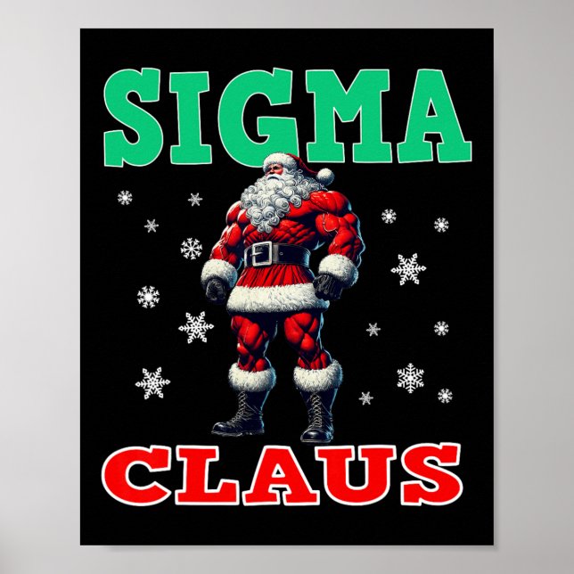 Poster Joyeux Rizzmas Sigmas Claus Enfants Amusants Joyeu (Devant)