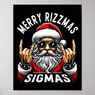 Poster Joyeux Rizzmas Sigmas Drôle Noël Rizz Père Noël Te