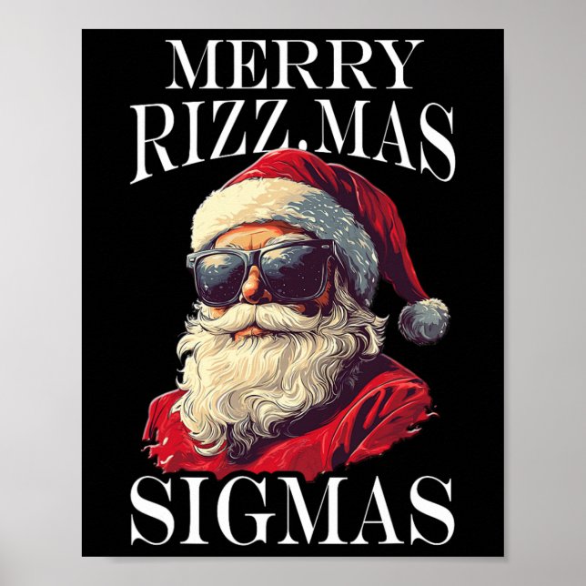 Poster Joyeux Rizzmas Sigmas - Noël Noël Noël Père Noël (Devant)