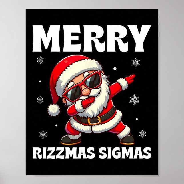 Poster Joyeux Rizzmas Sigmas Skibidi Rizzmas Noël Riz (Devant)