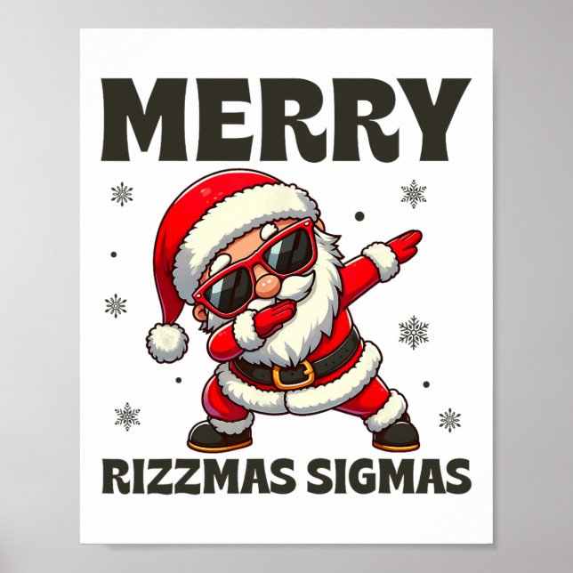 Poster Joyeux Rizzmas Sigmas Skibidi Rizzmas Noël Riz (Devant)