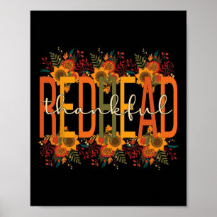 Poster Joyeux rousse Thanksgiving Femme rousse