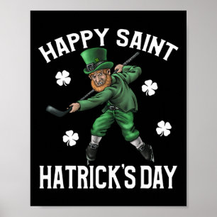 Poster Joyeux Saint Hatricks Day St Patrick's Day Hockey 