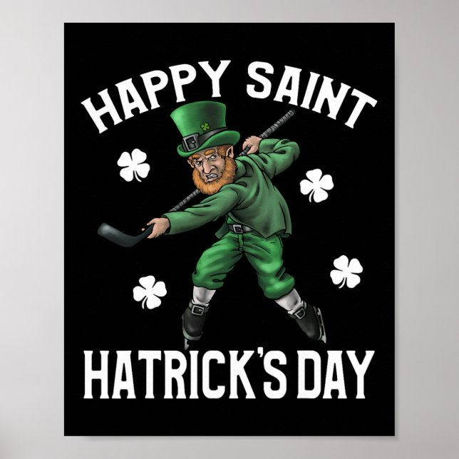 Poster Joyeux Saint Hatricks Day St Patrick's Day Hockey  (Devant)