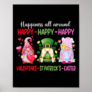 Poster Joyeux Saint-Valentin Saint-Patrick Pâques Gnome B