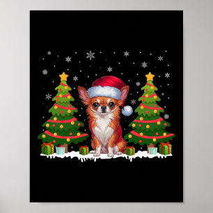 Poster Joyeux sapins Chihuahua Chien Santa Chapa Noël