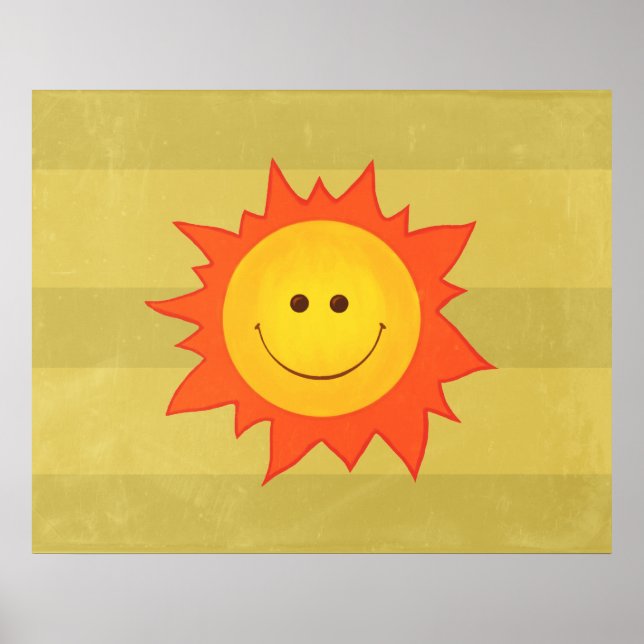 Poster Joyeux soleil souriant (Devant)