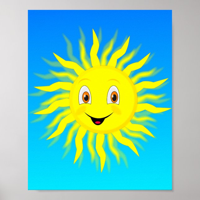 Poster Joyeux soleil visage (Devant)