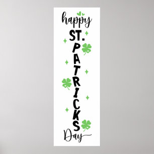 Poster Joyeux St. Patrick Vertical Panneau Fleur de Trèfl