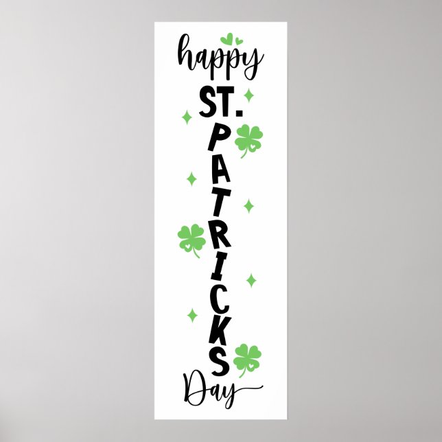 Poster Joyeux St. Patrick Vertical Panneau Fleur de Trèfl (Devant)