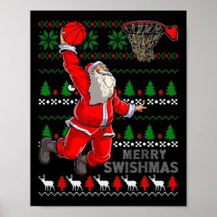 Poster Joyeux Swishmas Père Noël Bysketbyll Byll Vileux N