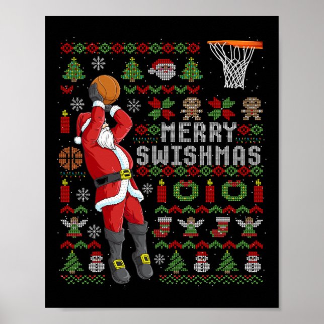 Poster Joyeux Swishmas Vilain Noël Sketnote Noël (Devant)