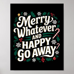 Poster Joyeux Tout Et Heureux Partir Noël Drôle Q