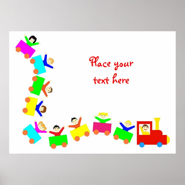 Poster Joyeux Train pour enfants (Devant)