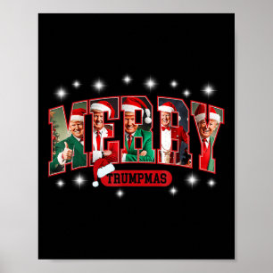 Poster Joyeux Trumpmas Père Noël Trump Drôle Pyjamas de N