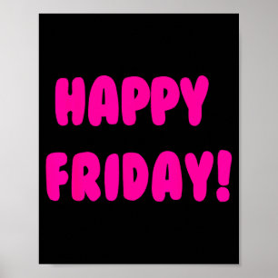Poster Joyeux vendredi ! Citation minimaliste de fin de s