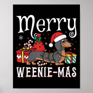 Poster Joyeux Weenie-mas Weenie Noël Dachshund