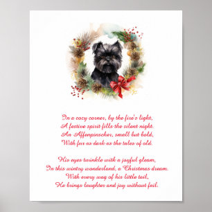 Poster Joyful Affenpinscher : La compagnie de Noël parfai