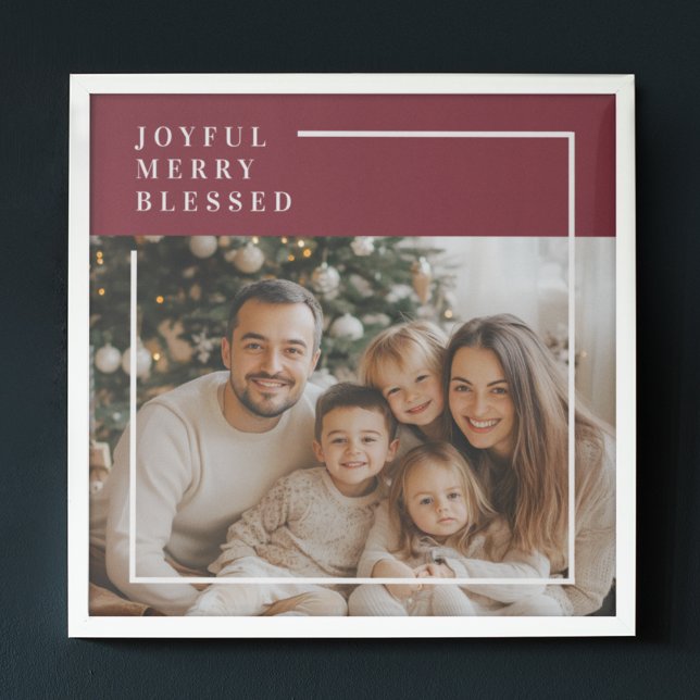 Poster Joyful Merry Blessed Personalized Christmas Family (Créateur téléchargé)