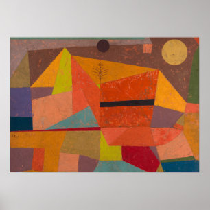 Poster Joyful Mountain Landcape par Paul Klee