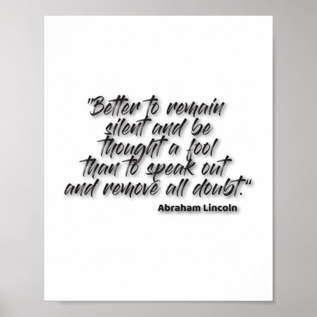 Poster JSR 1. "Mieux vaut rester silencieux et être pensé (Devant)