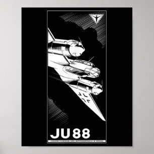 Poster Ju 88 2ème guerre mondiale German Plane Vintage 19