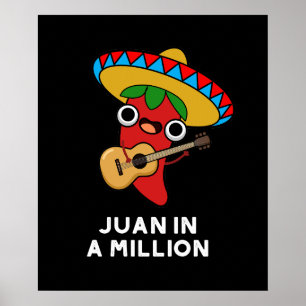 Poster Juan Dans Un Million Drôle Mexicain Chili Pun Dark