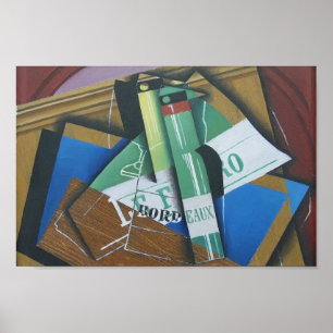 Poster Juan Gris- la bouteille de Bordeaux